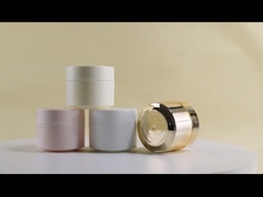 गोल पीपी प्लास्टिक जार 50 ग्राम कस्टम निर्मित कॉस्मेटिक कंटेनर स्क्रू टॉप के साथ