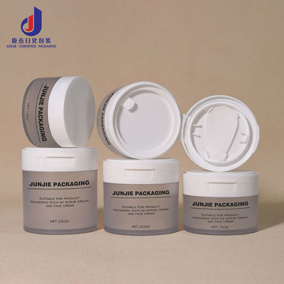 क्लैंप के साथ खाली आंखों का मुखौटा बोतल पर्यावरण के अनुकूल 120ml 150g 250g गोल क्लैंशेल टोनर कपास पैड कंटेनर कॉस्मेटिक प्लास्टिक जार